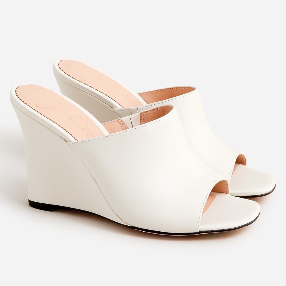 J. Crew Bianca wedge sandals in leather - Ivory